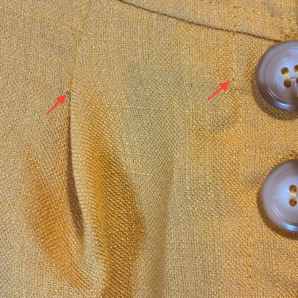 Moon River Wide Leg Pants Women Mustard High Waist Button Front Linen Blend SM - Picture 8 of 8